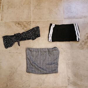 Strapless crop top bundle 